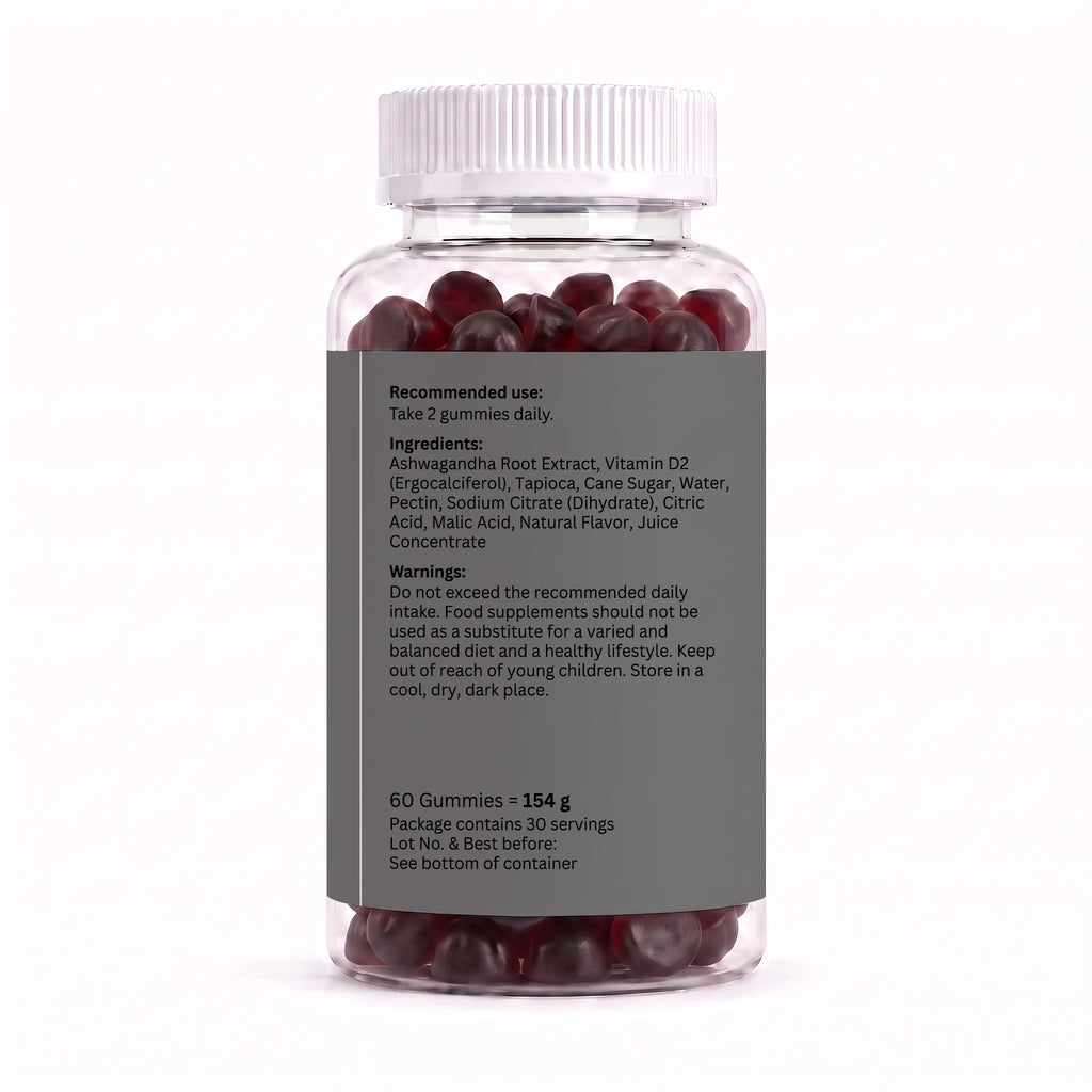 Ashwagandha + Vitamin D2 Gummies – 60 Gummies