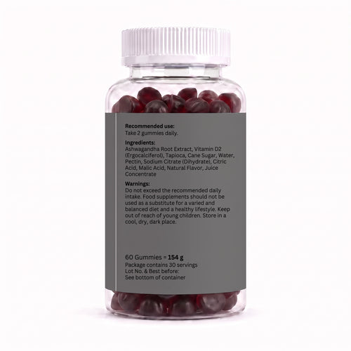 Ashwagandha + Vitamin D2 Gummies – 60 Gummies